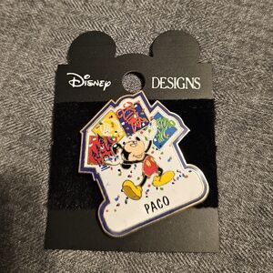 Disney Mickey Mouse celebration name pin paco